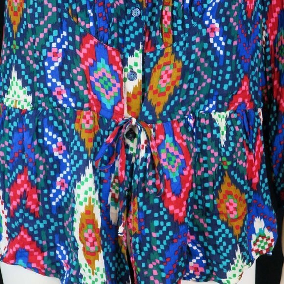 Anthropologie Maeve Topoxe Dropwaist Ikat Blouse - Picture 3 of 5